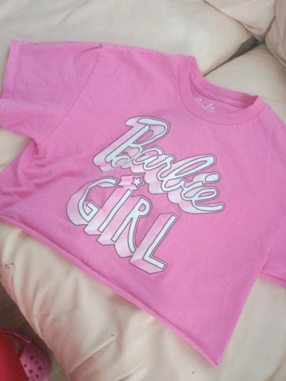 Barbie Pink Graphic Crop Tee